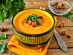Крем супа от тиква с моркови и топено сирене - снимка на рецептата